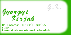 gyorgyi kirjak business card